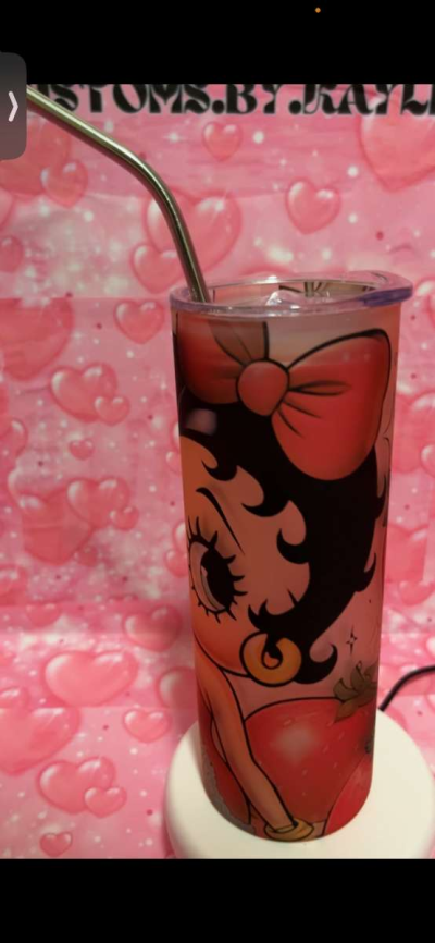 Strawberry Betty Boop frosted tumbler - Thumbnail 3