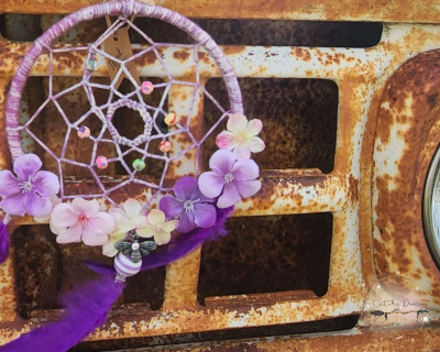 Purple Flower Dream Catcher - Thumbnail 2