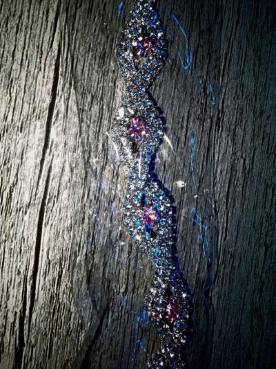 pink and diamond swarovski crystal Boutique bracelet - Thumbnail 2