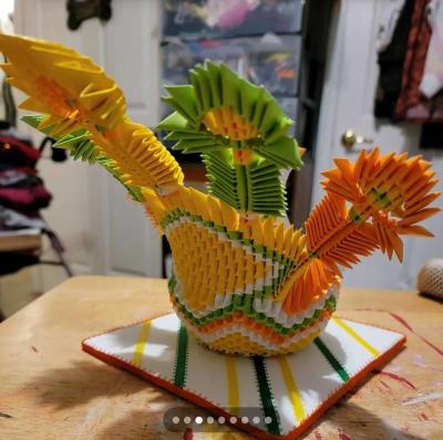 3d origami Fiesta Peacock - Thumbnail 3
