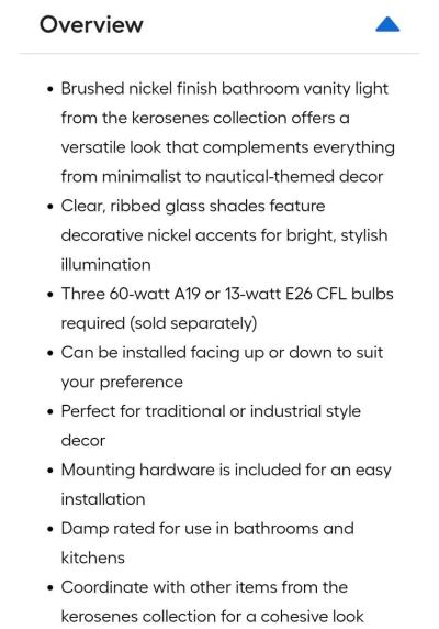 Allen Roth Kenross Vanity Bar Light - Thumbnail 4