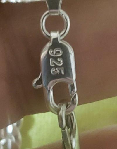 new 5mm stamped 925 Cuban link with cross pendant - Thumbnail 5