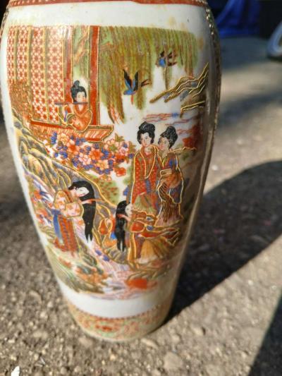 Japanese Satsuma Gold Gilded Porcelain Vase Height  10 - Thumbnail 3