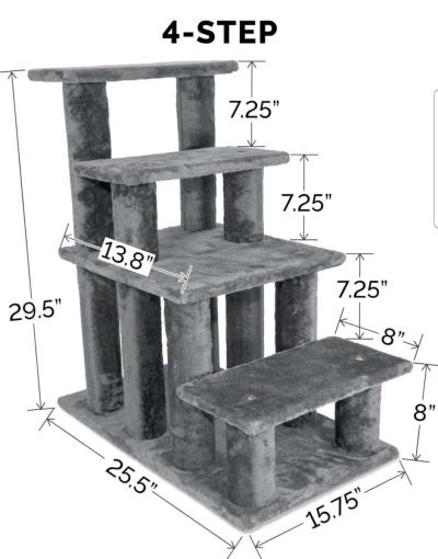 Furhaven Steady Paws 4 Step Pet Stairs for High Beds Sofas - Thumbnail 6