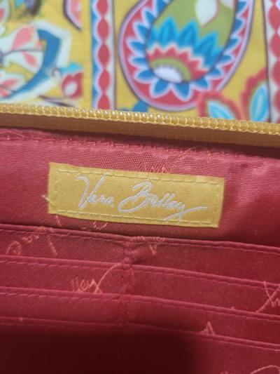 Yellow Vera Bradley hand bag with matching wallet - Thumbnail 4