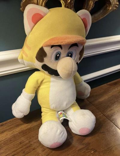 Super Mario Bros Cat Mario Yellow Suit Plush Toy Stuffed Ani - Thumbnail 3
