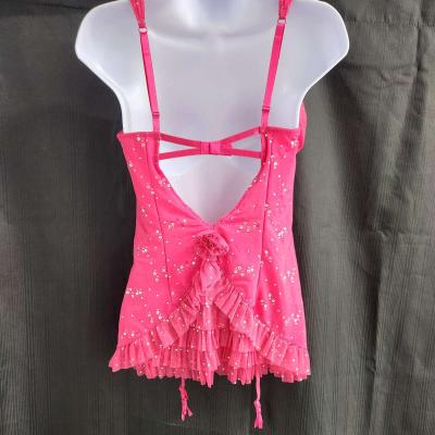 Victorias Secret Hot Pink Sparkle Gartered Babydoll Corset - Thumbnail 3