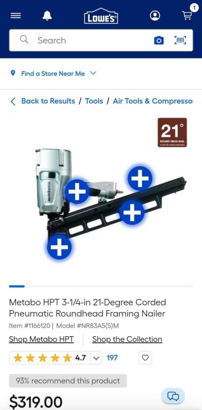 Metabo HPT NR83A5S Strip Nailer - Thumbnail 2