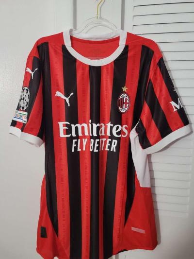 AC Milan Jersey Soccer 2025 Player Version Size M  XL  2XL - Thumbnail 2