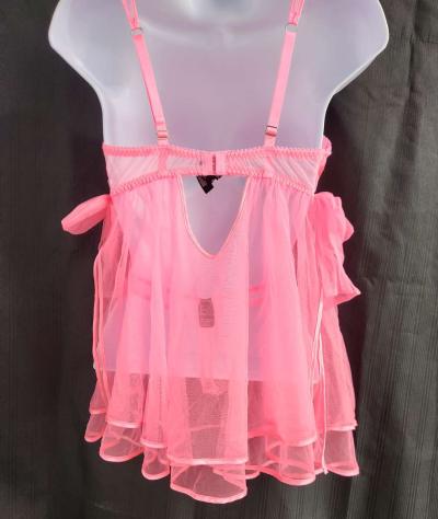 Victorias Secret Neon Pink Embellished Bust Babydoll - Thumbnail 3