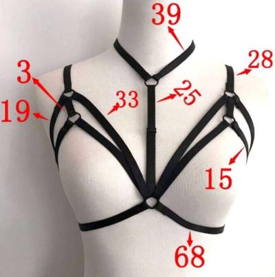 Womens Elastic Adjustable Body Harness Cupless Bra Accessory - Thumbnail 5