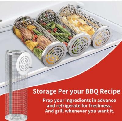 Rolling Grilling Baskets for Outdoor Grill Bbq - Thumbnail 3