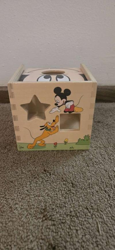 Disney Baby Mickey Mouse Wooden Shape Sorting Cube - Thumbnail 4