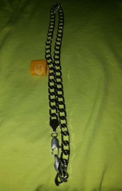 New 925 stamped silver ilver 10mm Cuban Link 24in chain - Thumbnail 3