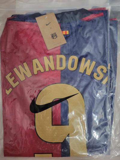 FCB Jersey Soccer Player Version Size L XL 2XL Lewandowski - Thumbnail 5