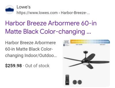 Harbor Breeze Showroom Series Arbormere Ceiling Fan - Thumbnail 5