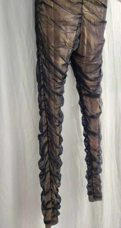 Fashion Nova Nude w Black Overlay Ruched Leggings Womens M - Thumbnail 5