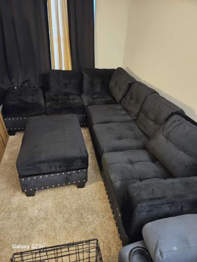 2 piece sectional with ottoman