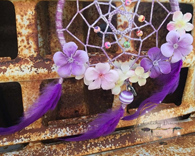 Purple Flower Dream Catcher - Thumbnail 3