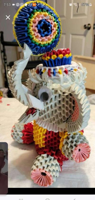 3d origami Elephant - Thumbnail 2