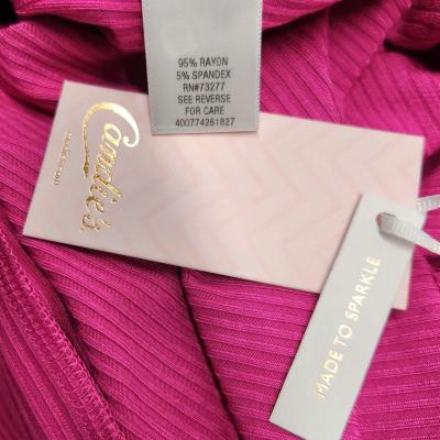 Candies Made To Sparkle Cutout Neckline Ribbed Tee in Fuscia - Thumbnail 6