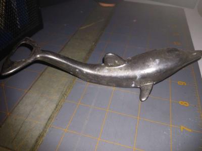 Vintage Metal Dolphin Tail Bottle OpenerTwist And Pop Top Ba
