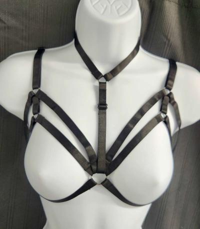 Womens Elastic Adjustable Body Harness Cupless Bra Accessory - Thumbnail 6