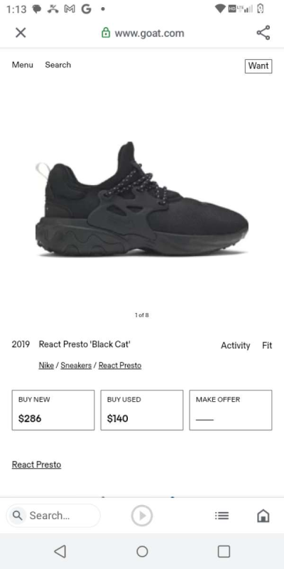 mens Nike React Presto - Thumbnail 4
