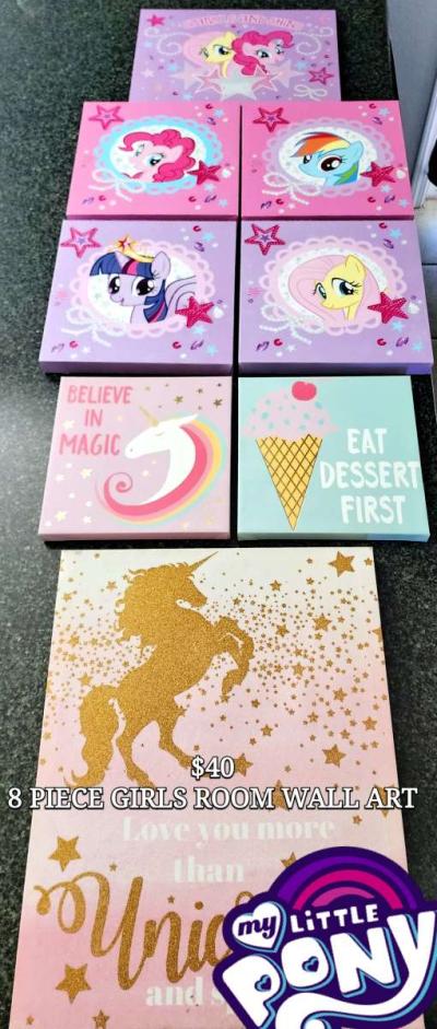 8 Piece Girls Room My Little Pony Wall Art 40  OBO - Thumbnail 2