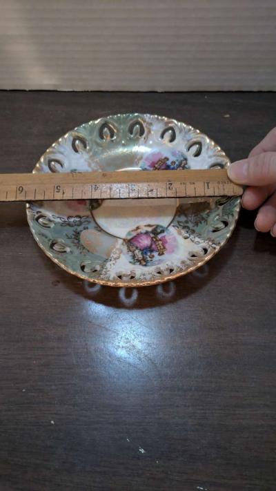 Rare Antique Kelvin Fine China Iridescent Green And White Pl - Thumbnail 2