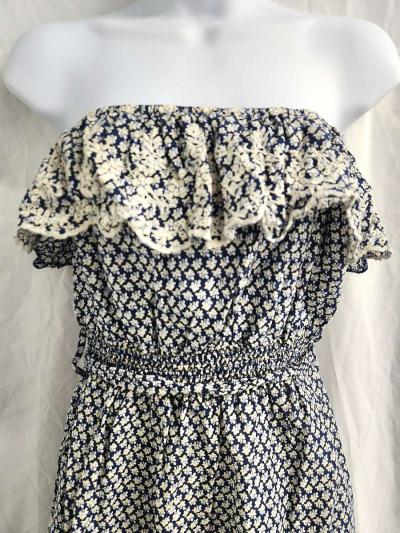 Poetry Off Shoulder Ruffled Bodice Embroidered Tunic Dress - Thumbnail 2