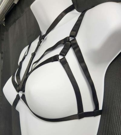 Womens Elastic Adjustable Body Harness Cupless Bra Accessory - Thumbnail 2