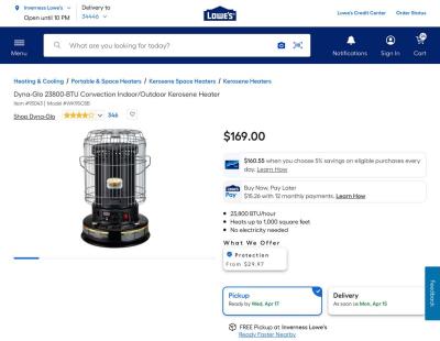 DynaGlo Portable Kerosene Convection Heater - Thumbnail 5