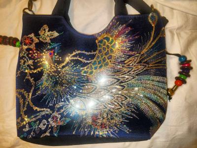 Ella and Elly Peacock Embroidery Tassel Bag - Thumbnail 2