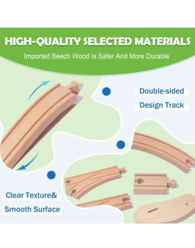 wooden train set 80pcs with map mat - Thumbnail 6