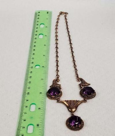 Vintage 12K Solid Rose Gold Egyptian Necklace  Pendant - Thumbnail 3
