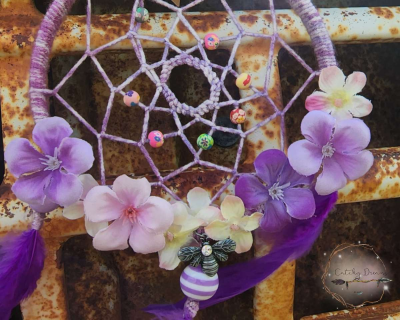 Purple Flower Dream Catcher - Thumbnail 4