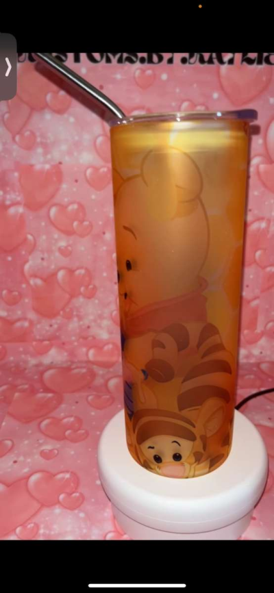 Winnie the Pooh frosted glass tumbler - Thumbnail 4