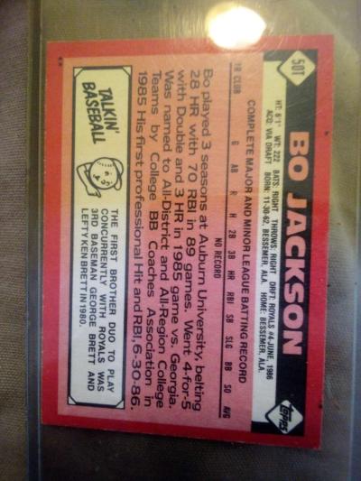 bo Jackson rookie card 581 - Thumbnail 2