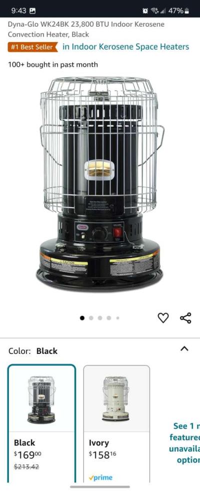 DynaGlo Portable Kerosene Convection Heater - Thumbnail 4