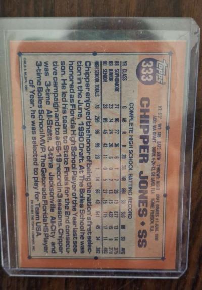1991 Chipper Jones Dessert Shield RC - Thumbnail 2