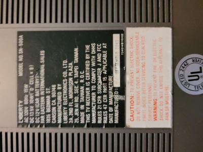 Vintage Liberty 1983 SN500A Portable TV Radio Tape Player - Thumbnail 5