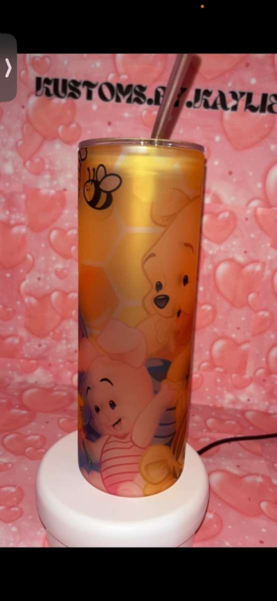 Winnie the Pooh frosted glass tumbler - Thumbnail 3