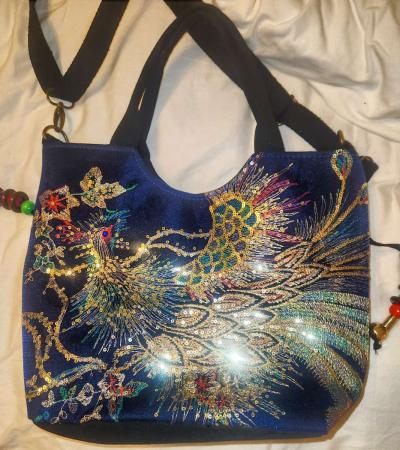 Ella and Elly Peacock Embroidery Tassel Bag - Thumbnail 3