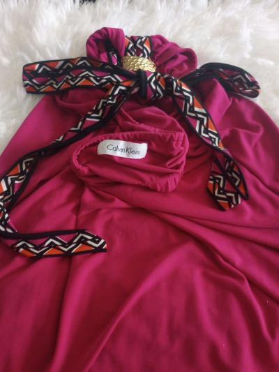 beautiful pink satin feel dress Calvin Clien - Thumbnail 2