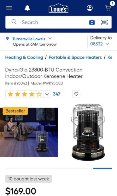 DynaGlo Portable Kerosene Heater - Thumbnail 4