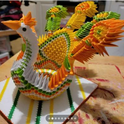 3d origami Fiesta Peacock - Thumbnail 2