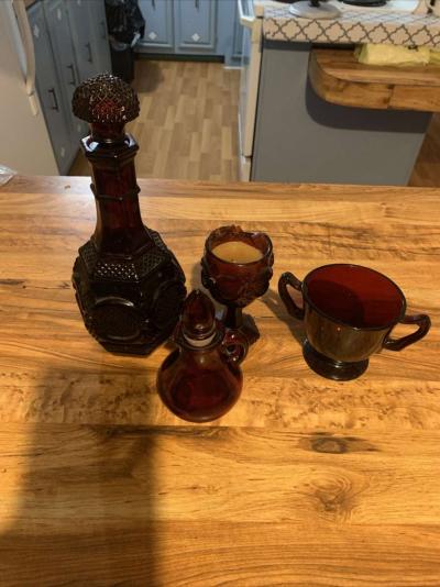 vintage Avon bubble bath decanter with a candle and cup - Thumbnail 2