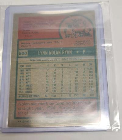 Nolan Ryan Baseball Card - Thumbnail 2