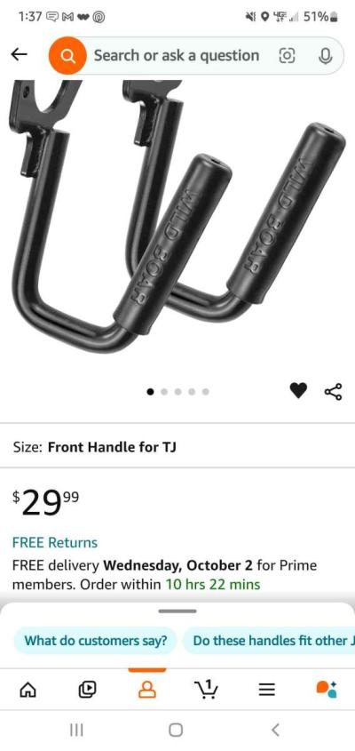Jeep Front Grab Handles  Black Solid Steel Compatible for 1 - Thumbnail 5